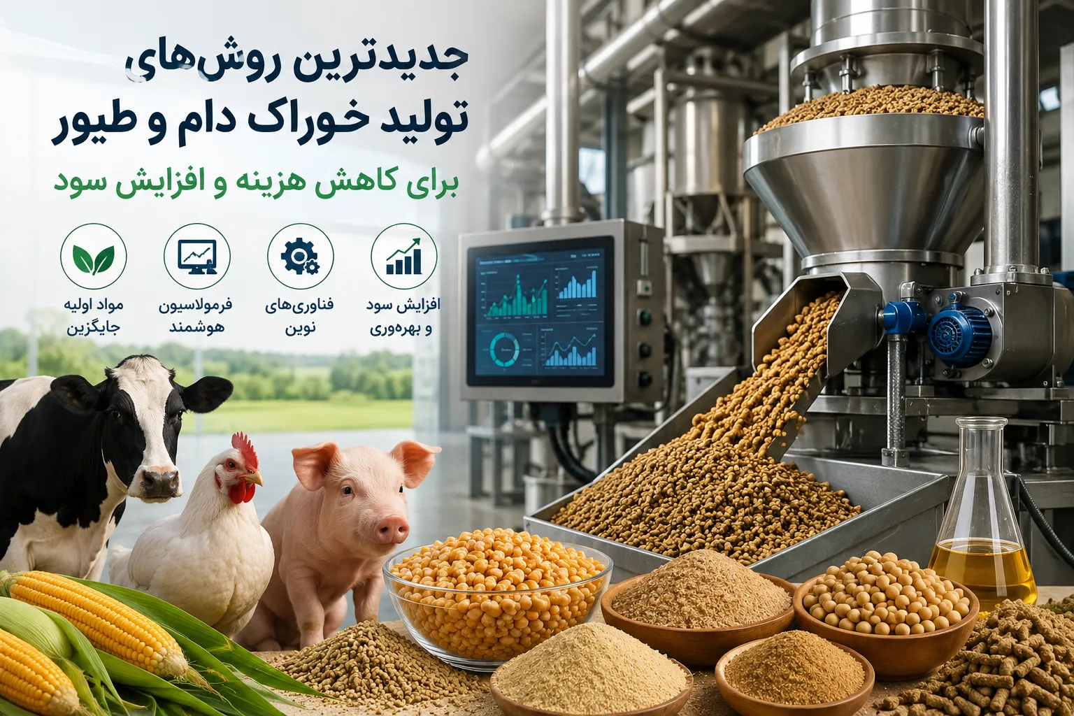 جدیدترین روش‌های تولید خوراک دام و طیور برای کاهش هزینه و افزایش سود